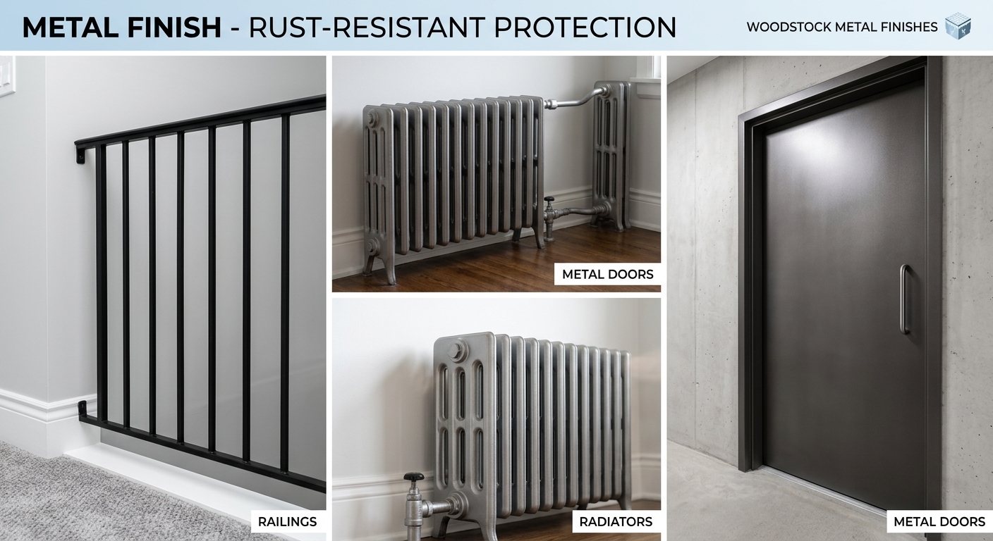 Rust-resistant metal paint on railings, radiators and metal doors