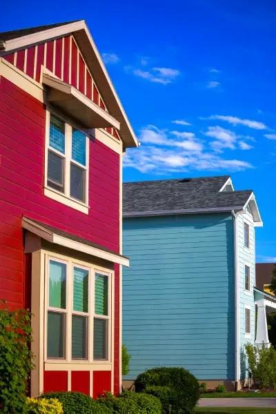 Newly Painted House from Outside with background bluesky